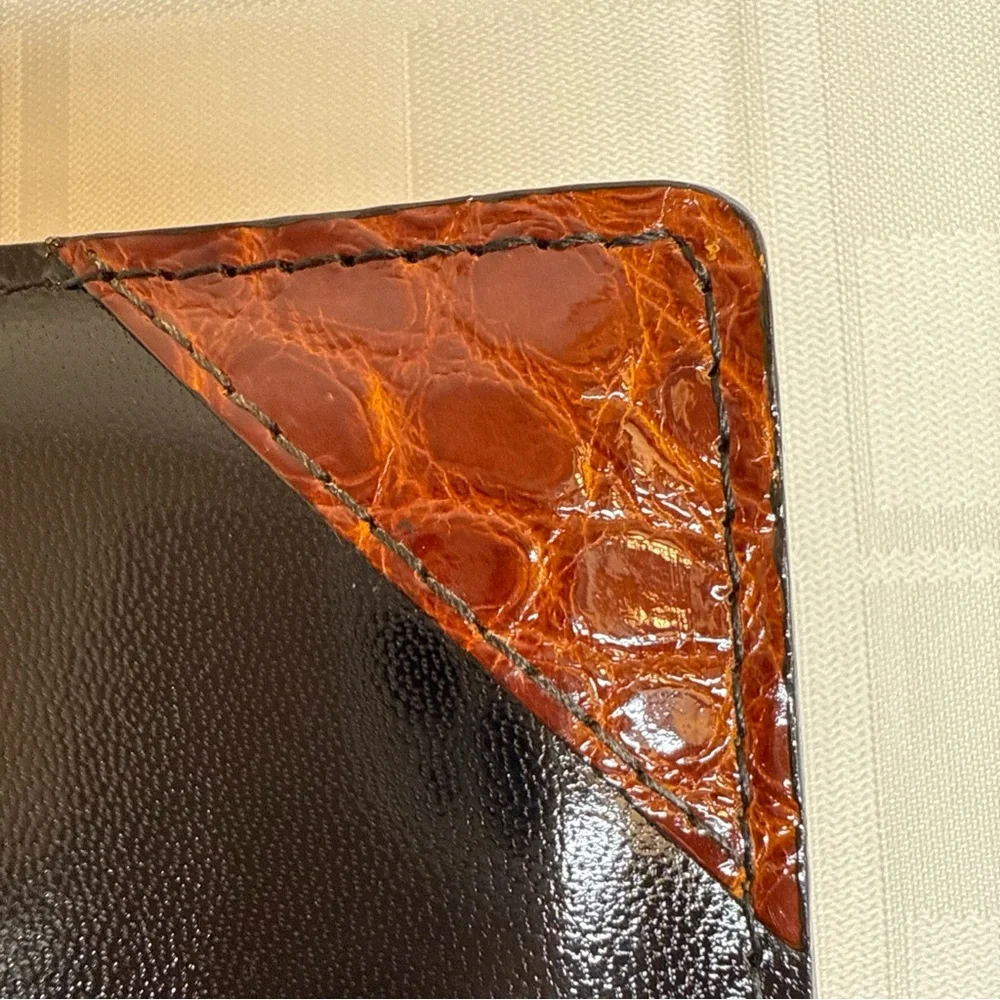 Charles Underwood Kid Leather Planner‎ Alligator Cognac Glazed Finish 6x8.5